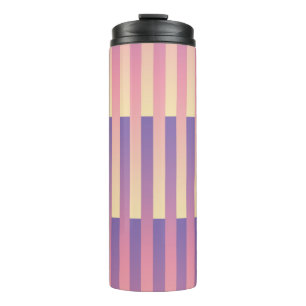Pink Purple Yellow Stripes Pattern Thermal Tumbler