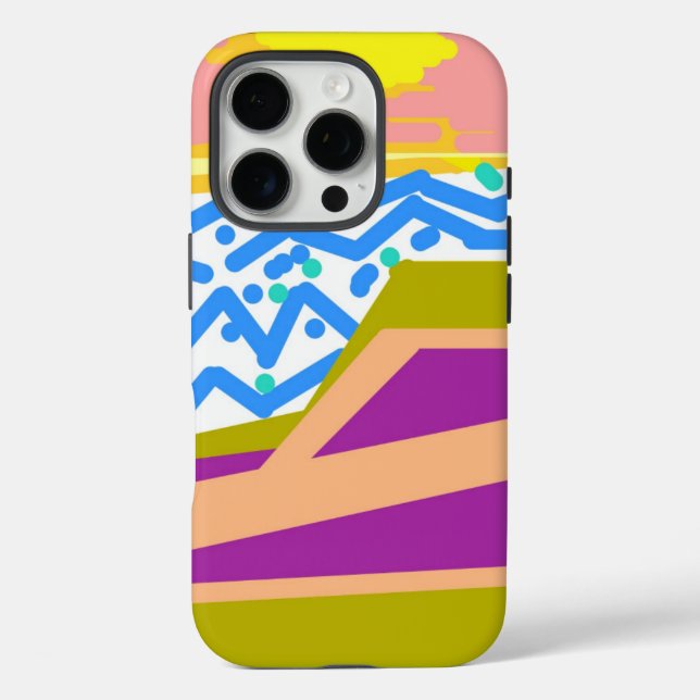 Pink Purple Yellow Sunset Yacht Case-Mate iPhone Case (Back)