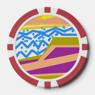 Pink Purple Yellow Sunset Yacht Poker Chips
