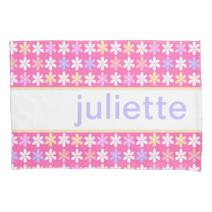 PINK PURPLE YELLOW WHITE SMALL FLOWERS PATTERN PILLOWCASE