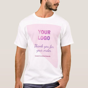Pink purple your logo connect with us social media T-Shirt