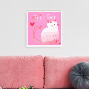 Pink Purrfect Cat Canvas Print