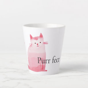 Pink Purrfect Cat  Latte Mug