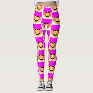 pink pussy hat emoji leggings