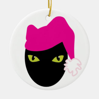 Pink Pussycat Ceramic Tree Decoration