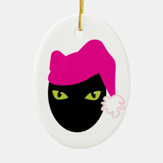 Pink Pussycat Ceramic Tree Decoration