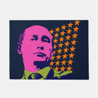 Pink Putin Pop Art Portrait Doormat