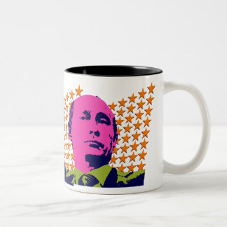 Pink Putin Pop Art Portrait Two-Tone Coffee Mug