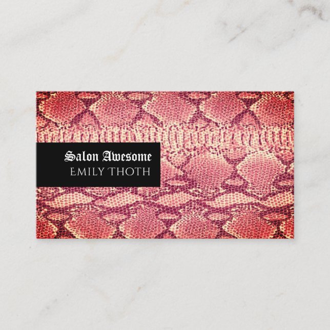 pink python design business card (Front)