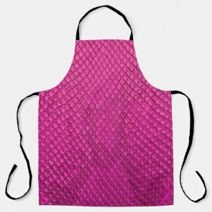 Pink python snake skin texture apron