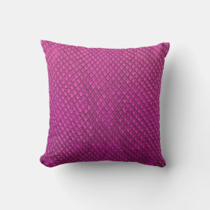 Pink Python: Snake Skin Texture. Cushion