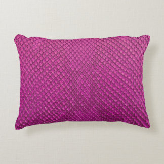 Pink Python: Snake Skin Texture. Decorative Cushion