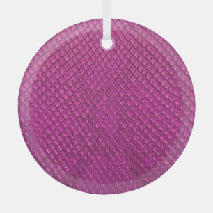 Pink Python: Snake Skin Texture. Glass Tree Decoration