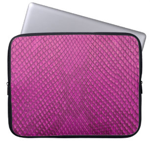 Pink Python: Snake Skin Texture. Laptop Sleeve