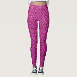 Pink Python: Snake Skin Texture. Leggings