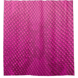Pink python snake skin texture shower curtain