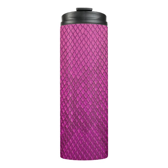 Pink Python: Snake Skin Texture. Thermal Tumbler (Front)