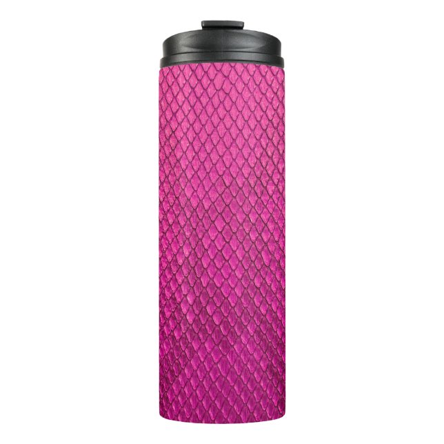 Pink python snake skin texture thermal tumbler (Front)