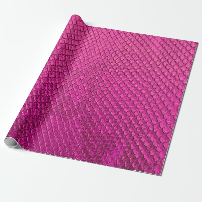 Pink python snake skin texture wrapping paper (Unrolled)