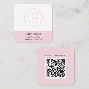 Pink QR Code Logo Business Card