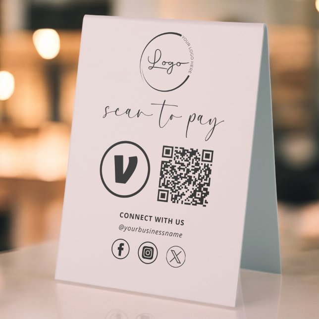 Pink QR Code Payment - Scan to Pay Business Logo (Creator Uploaded)