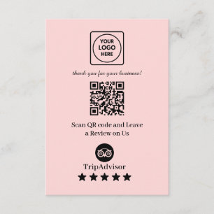 Pink QR   TripAdvisor Business Rating Link Enclosure Card