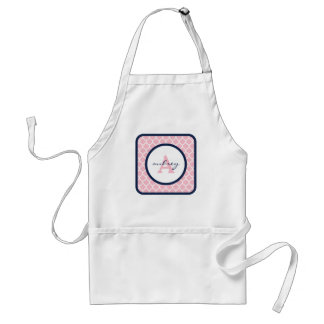 Pink Quatrefoil Monogram Standard Apron