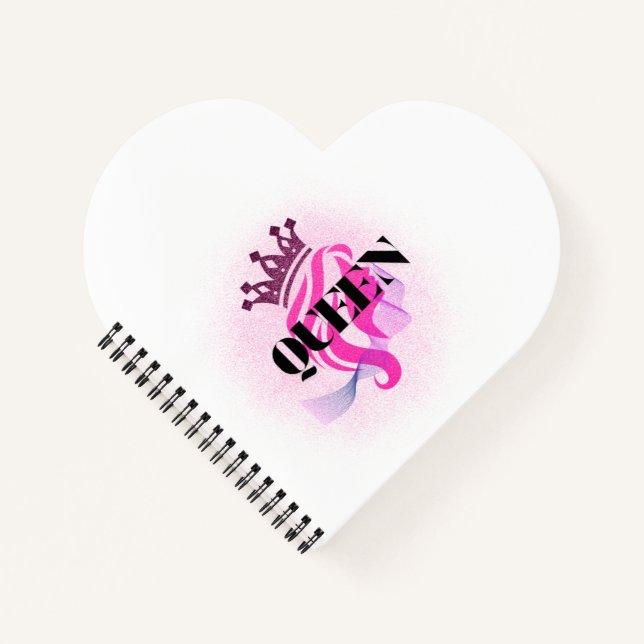 Pink Queen Crown Design – Confident Feminine Power Notebook (Front)