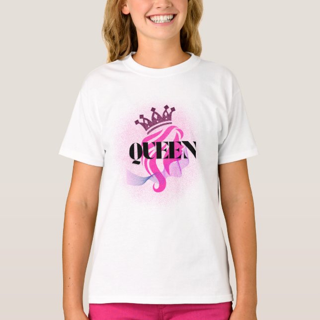 Pink Queen Crown Design – Confident Feminine Power T-Shirt (Front)