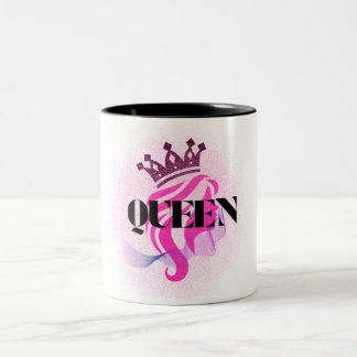 Pink Queen Crown Design – Confident Feminine Power Two-Tone Coffee Mug