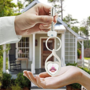 Pink Queen Crown Happy mothers day Metal Keychain