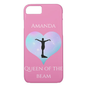 Pink Queen Of The Beam Gymnastics Personalised iPhone 8/7 Case