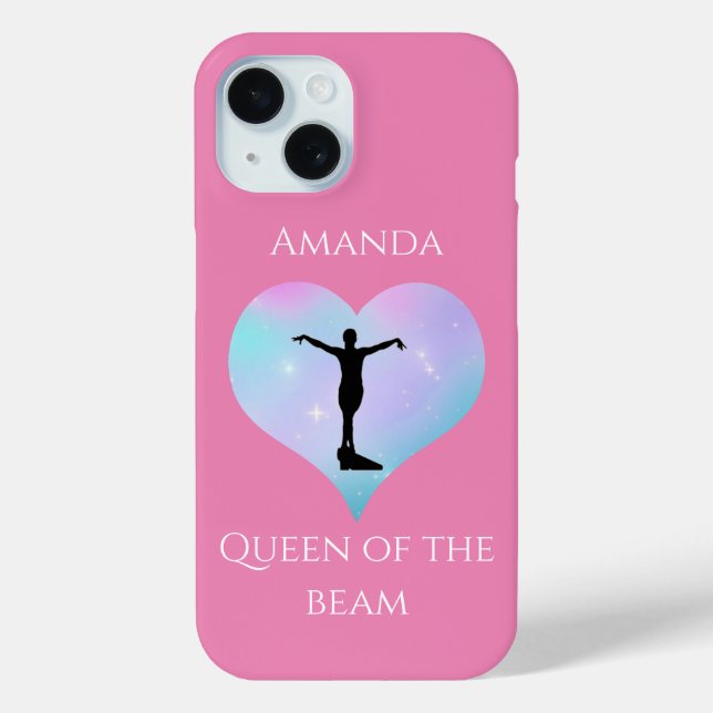 Pink Queen Of The Beam Gymnastics Personalised Case-Mate iPhone Case (Back)