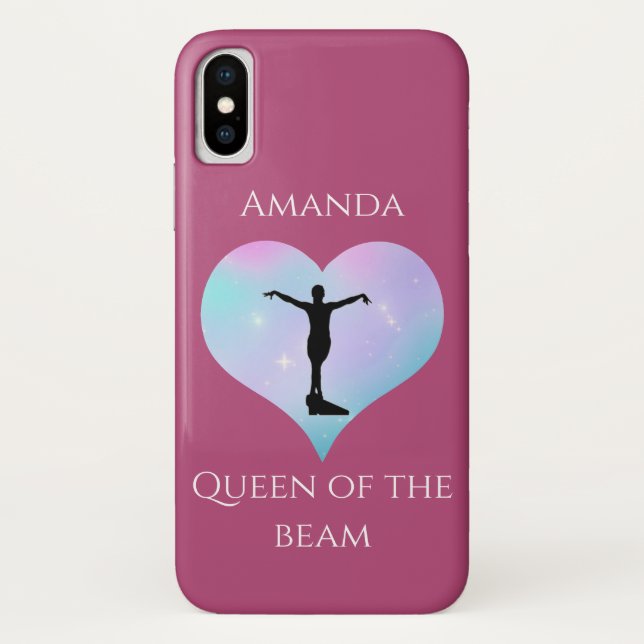 Pink Queen Of The Beam Gymnastics Personalised Case-Mate iPhone Case (Back)