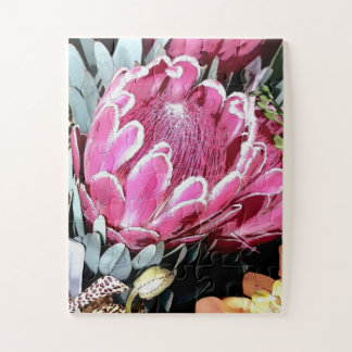 Pink Queen Protea Australia native floral no.2 Jigsaw Puzzle