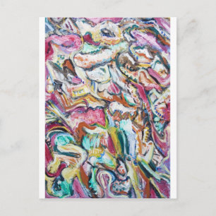 Pink Quetzalcoatl (abstract expressionism) Postcard
