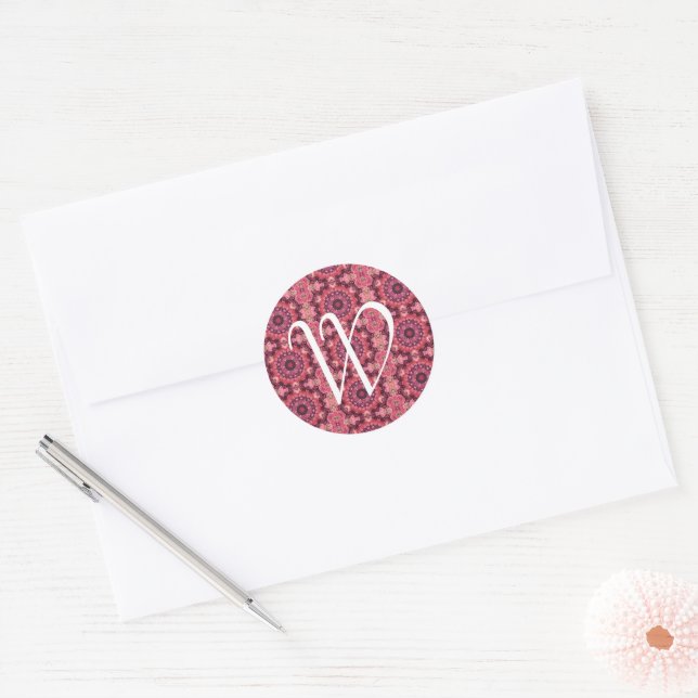 Pink Quilt Classic Round Sticker (Envelope)