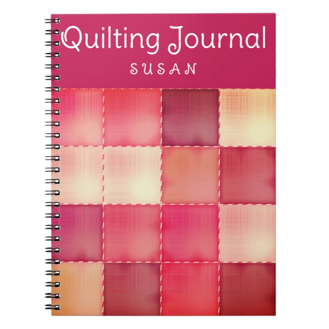Pink Quilt Personal Quilting Journal Notebook (Front)