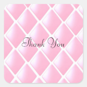 Pink Quilted Diamond Pattern Square Sticker