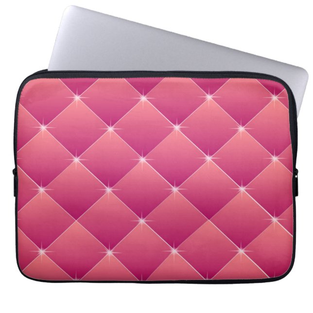 Pink Quilted Laptop Sleeve (Front)