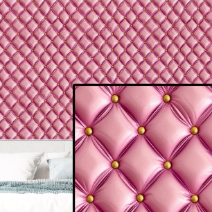 Pink Quilted Padded Optical Illusion Wallpaper