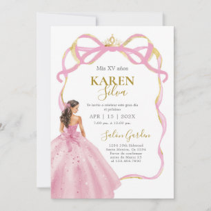 Pink Quinceanera Invitation
