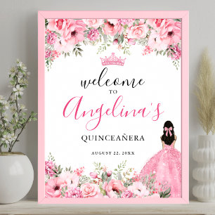 Pink Quinceanera Welcome Sign
