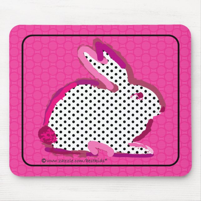 'pink rabbit' digital painting mousepad (Front)