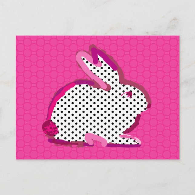 'pink rabbit' digital painting Postcard (Front)