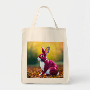 Pink rabbit hole tote bag