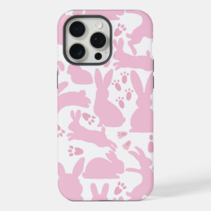 Pink Rabbits Pattern iPhone 15 Pro Max Case
