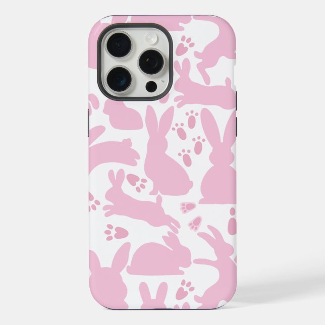 Pink Rabbits Pattern iPhone Case (Back)