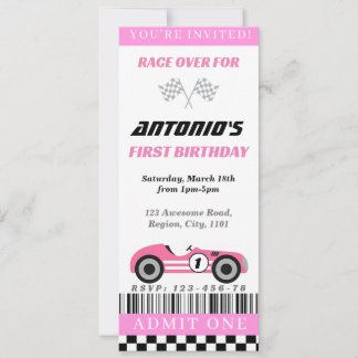 Pink Race Invitation