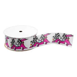 Pink Racecar Ribbon Grosgrain Ribbon